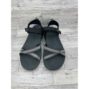 Teva Women's Black Grey Woven Strappy‎ Adjustable Sandals Size 8 Comfort Walking